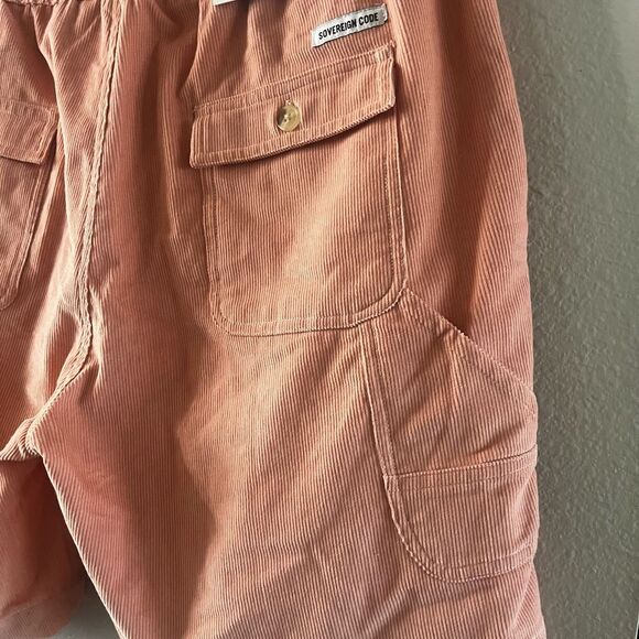NEW Women's Sovereign Code SZ Large Cargo Cord Shorts Coral Adjustable Waistband - Picture 14 of 16